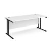 Maestro 25 straight desk 1800mm x 800mm black cantilever leg frame white top - MC18KWH