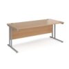 Maestro 25 straight desk 1800mm x 800mm silver cantilever leg frame beech top - MC18SB