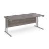 Maestro 25 straight desk 1800mm x 800mm silver cantilever leg frame grey oak top - MC18SGO