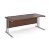 Maestro 25 straight desk 1800mm x 800mm silver cantilever leg frame walnut top - MC18SW