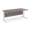 Maestro 25 straight desk 1800mm x 800mm white cantilever leg frame grey oak top - MC18WHGO