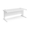 Maestro 25 straight desk 1800mm x 800mm white cantilever leg frame white top - MC18WHWH