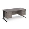 Maestro 25 straight desk 1800mm x 800mm with 2 and 3 drawer pedestals black cantilever leg frame grey oak top - MC18P23KGO