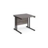 Maestro 25 straight desk 800mm x 800mm black cantilever leg frame grey oak top - MC8KGO