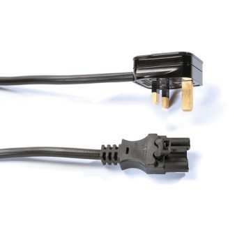 Mains lead with UK 3 pin plug to 3 pole connector black - ML3M-B