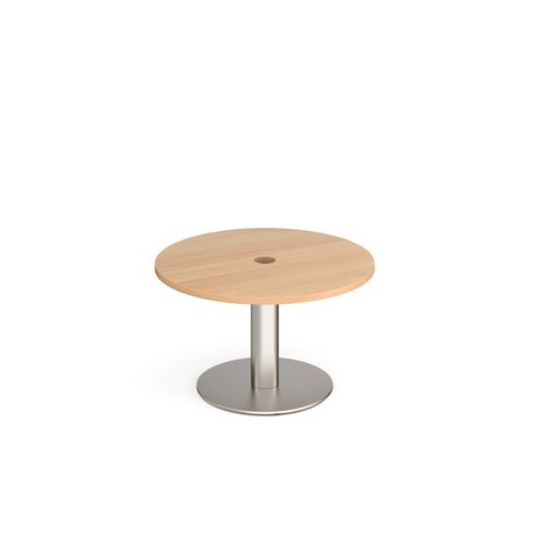 Monza circular coffee table 800mm with central circular cutout 80mm beech - MCC800-CO-BS-B