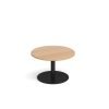Monza circular coffee table with flat round black base 800mm beech - MCC800-K-B