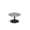 Monza circular coffee table with flat round black base 800mm grey oak - MCC800-K-GO