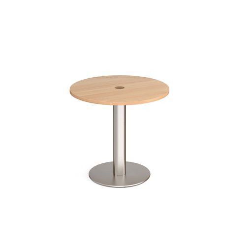 Monza circular dining table 800mm with central circular cutout 80mm beech - MDC800-CO-BS-B