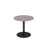 Monza circular dining table with flat round black base 800mm grey oak - MDC800-K-GO
