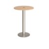 Monza circular poseur table 800mm with central circular cutout 80mm beech - MPC800-CO-BS-B