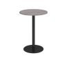 Monza circular poseur table with flat round black base 800mm grey oak - MPC800-K-GO