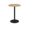 Monza circular poseur table with flat round black base 800mm oak - MPC800-K-O