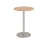 Monza circular poseur table with flat round brushed steel base 800mm beech - MPC800-BS-B