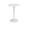 Monza circular poseur table with flat round white base 800mm white - MPC800-WH-WH