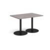 Monza rectangular dining table with flat round black bases 1200mm x 800mm grey oak - MDR1200-K-GO