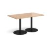 Monza rectangular dining table with flat round black bases 1400mm x 800mm beech - MDR1400-K-B