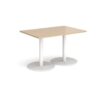 Monza rectangular dining table with flat round white bases 1200mm x 800mm kendal oak - MDR1200-WH-KO