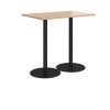 Monza rectangular poseur table with flat round black bases 1200mm x 800mm beech - MPR1200-K-B