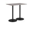 Monza rectangular poseur table with flat round black bases 1200mm x 800mm grey oak - MPR1200-K-GO