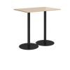 Monza rectangular poseur table with flat round black bases 1200mm x 800mm kendal oak - MPR1200-K-KO