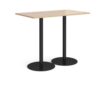 Monza rectangular poseur table with flat round black bases 1400mm x 800mm kendal oak - MPR1400-K-KO
