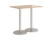 Monza rectangular poseur table with flat round brushed steel bases 1200mm x 800mm beech - MPR1200-BS-B