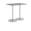 Monza rectangular poseur table with flat round brushed steel bases 1200mm x 800mm grey oak - MPR1200-BS-GO