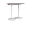 Monza rectangular poseur table with flat round white bases 1200mm x 800mm grey oak - MPR1200-WH-GO