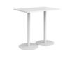 Monza rectangular poseur table with flat round white bases 1200mm x 800mm white - MPR1200-WH-WH