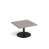 Monza square coffee table with flat round black base 800mm grey oak - MCS800-K-GO