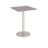 Monza square poseur table with flat round brushed steel base 800mm grey oak - MPS800-BS-GO