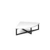 Nera corner unit table 700mm x 700mm with black frame white - NERA-Q-TABLE-K-WH