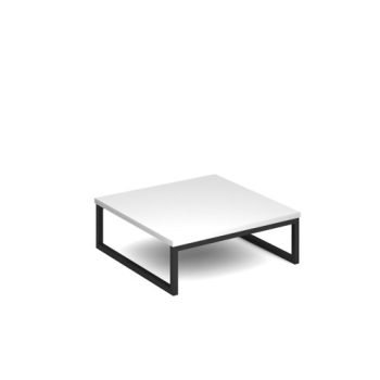 Nera square coffee table 700mm x 700mm with black frame white - NERA-S-TABLE-K-WH
