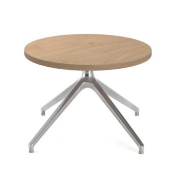 Otis coffee table 600mm diameter with chrome pyramid base kendal oak - OTIS01-CT-KO