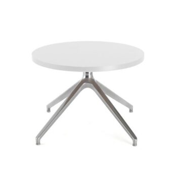 Otis coffee table 600mm diameter with chrome pyramid base white - OTIS01-CT-WH