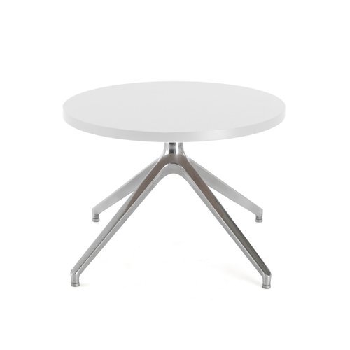 Otis coffee table 600mm diameter with chrome pyramid base white - OTIS01-CT-WH
