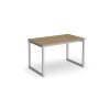 Otto benching solution dining table 1200mm wide  silver frame kendal oak top - TAOT1200-S-KO