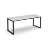 Otto benching solution dining table 1800mm wide black frame white top - TAOT1800-K-WH
