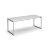 Otto benching solution dining table 1800mm wide  silver frame white top - TAOT1800-S-WH