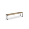 Otto benching solution low bench 1650mm wide silver frame kendal oak top - LB1650-S-KO