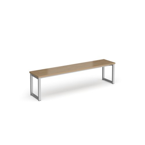 Otto benching solution low bench 1650mm wide silver frame kendal oak top - LB1650-S-KO