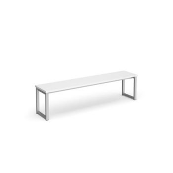 Otto benching solution low bench 1650mm wide silver frame white top - LB1650-S-WH
