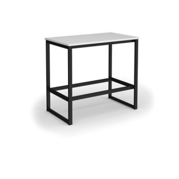 Otto Poseur benching solution dining table 1200mm wide black frame white top - PTAOT1200-K-WH