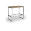 Otto Poseur benching solution dining table 1200mm wide  silver frame kendal oak top - PTAOT1200-S-KO