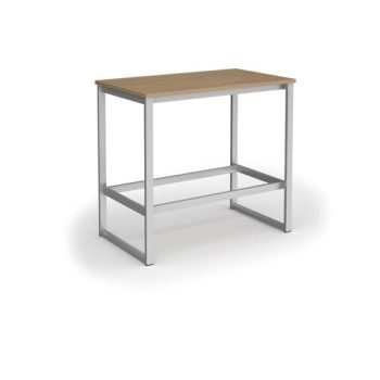 Otto Poseur benching solution dining table 1200mm wide silver frame kendal oak top - PTAOT1200-S-KO