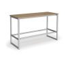 Otto Poseur benching solution dining table 1800mm wide  silver frame kendal oak top - PTAOT1800-S-KO
