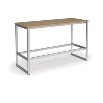 Otto Poseur benching solution dining table 1800mm wide silver frame kendal oak top - PTAOT1800-S-KO