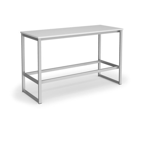 Otto Poseur benching solution dining table 1800mm wide silver frame white top - PTAOT1800-S-WH