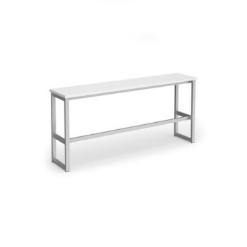 Otto Poseur benching solution high bench 1650mm wide silver frame white top - HB1650-S-WH